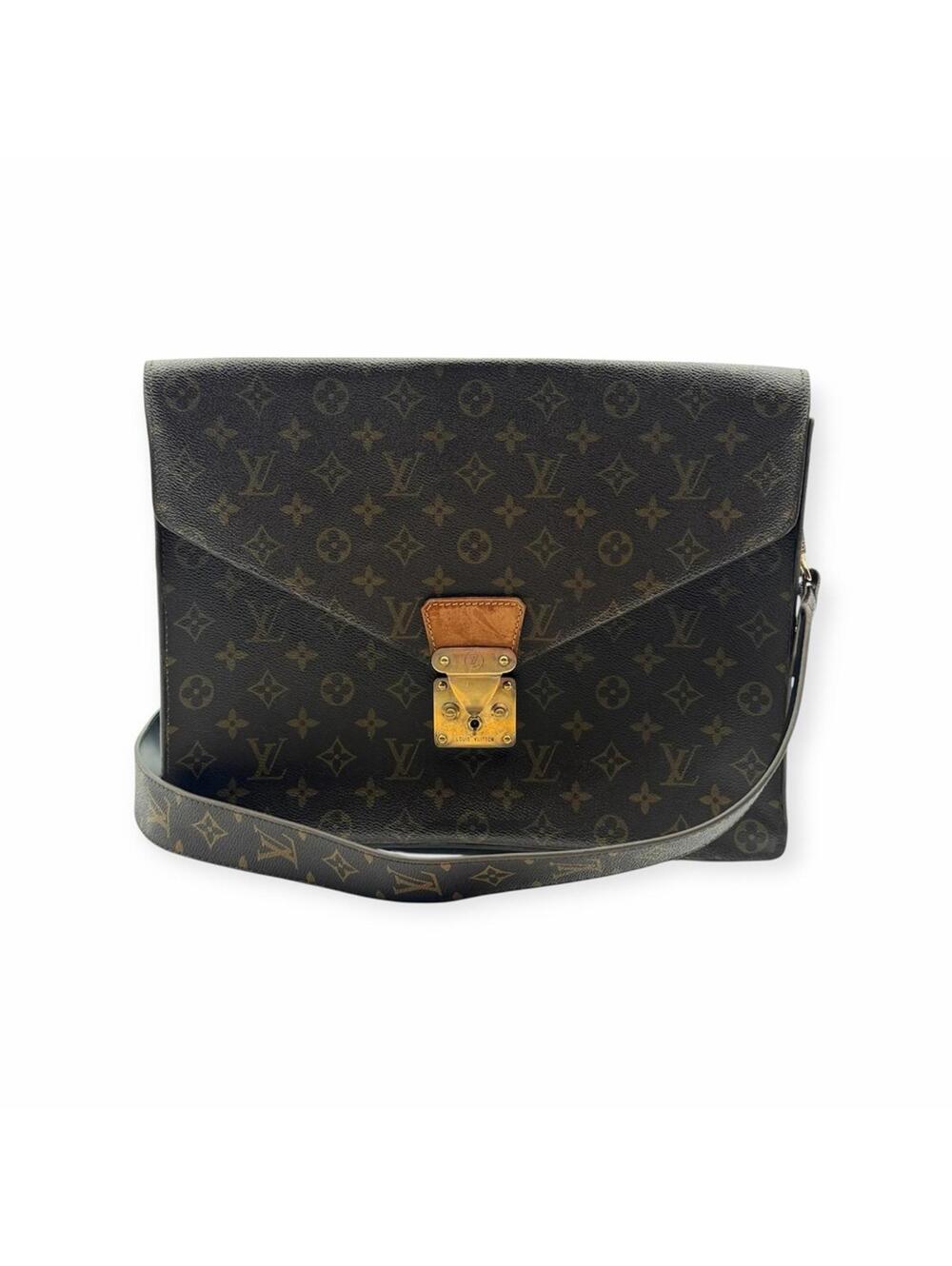 Louis Vuitton Monogram Pouch Clutch With Strap – Brown